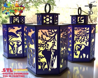 3D Printable Elephant Lamp Decoration STL file