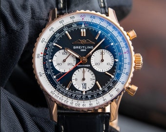 Verkaufe Breitling Navitimer B01 Chronograph 43 Rose Gold Schwarzes Zifferblatt RB0138