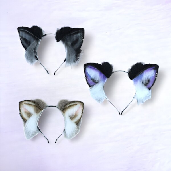 Cat Ears - Anime Cosplay - Animal Costume - Kitty Cosplay Accessory - Kitten Accessories - Faux Fur Ears - Fox Ears - Realistic Cats Ears