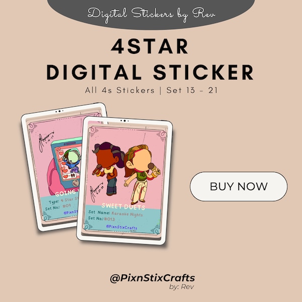 4 Stars Digital Sticker Card by Rev