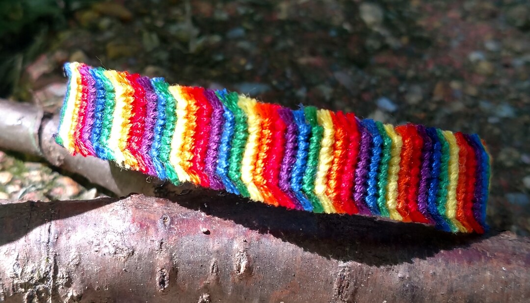 Rainbow Scrap rag Rug Style Friendship Bracelet W/ Clasp 8 Etsy