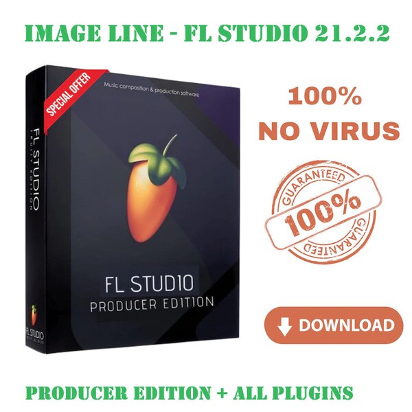 Image Line FL Studio 21.2.2 Producer Edition + All Plugins – Audio Production Software WINDOWS ONLY