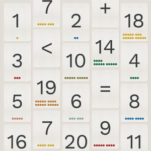 Number flashcards, counting 1-20 easy preschool math, kids activity, educational materials for homeschool, Instant Download