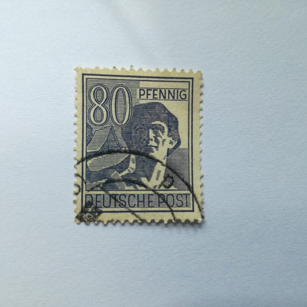 Timbre Rzadki znaczek pocztowy République fédérale d'Allemagne 8 Pf; Publié en 1948 ; La poste allemande