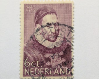 Rzadki znaczek pocztowy, Nederland, Natvs 1533, fioletowy, 6 kt
