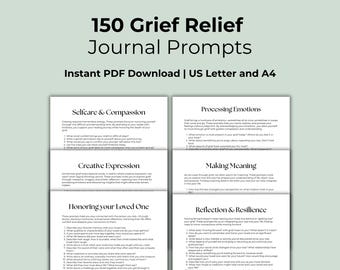 Grief Relief Journal: 150 Prompts for Healing (PDF Download)