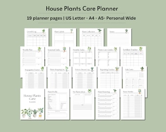 Houseplant Care Planner: Printable Plant Care Journal and Tracker Digital Download