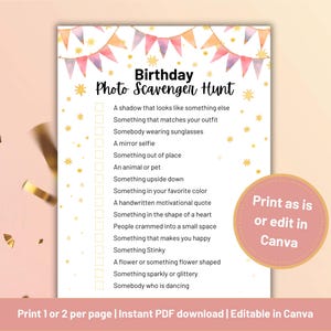 Teen Scavenger Hunt | Birthday Photo Scavenger Hunt Game | Tween & Teen Birthday Game | Printable Birthday Scavenger Hunt