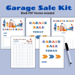 Garage Sale Kit | Editable Garage Sale Signs | Garage Sale Flyers | Yard Sale Signs | Estate Sale Signs | Instant PDF Download
