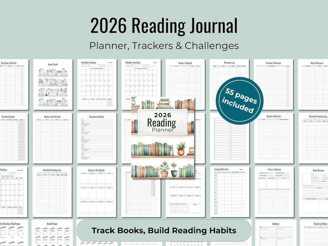 Printable 2026 Reading Tracker Journal | Reading Log | Book Tracker ...