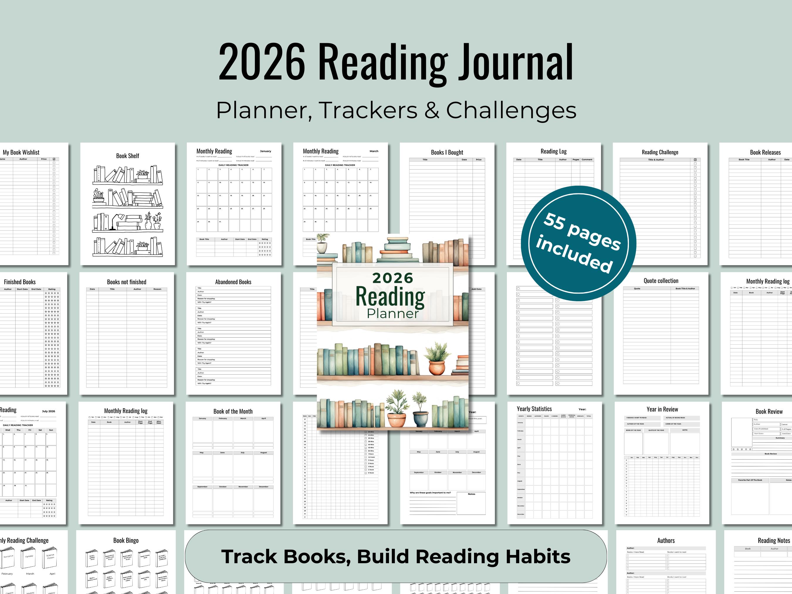 Printable 2026 Reading Tracker Journal | Reading Log | Book Tracker ...