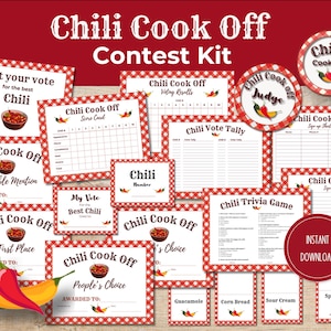 Chili Cook-Off Contest Kit, Chili Cook-Off Printables, Chili Cook-Off Awards, Chili Cook-Off Ballots, Chili Cook-Off Party