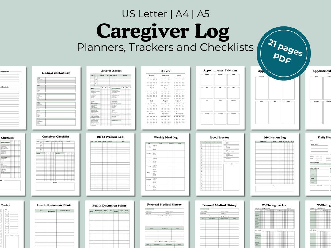 Printable Caregiver Logbook: Daily Task Checklist & Medical Tracker ...