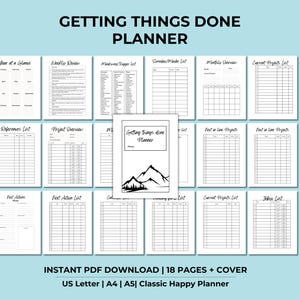 Getting Things Done Planner: GTD planner inserts; project planner, Task organizer, productivity planner, GTD task management planner