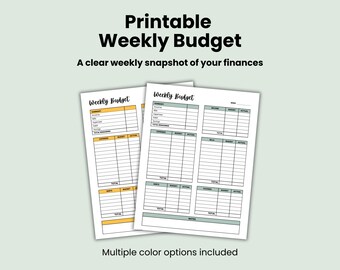 Weekly Budget & Paycheck Budget Tracker – Printable PDF + Editable Canva Template (A4, A5, US Letter)