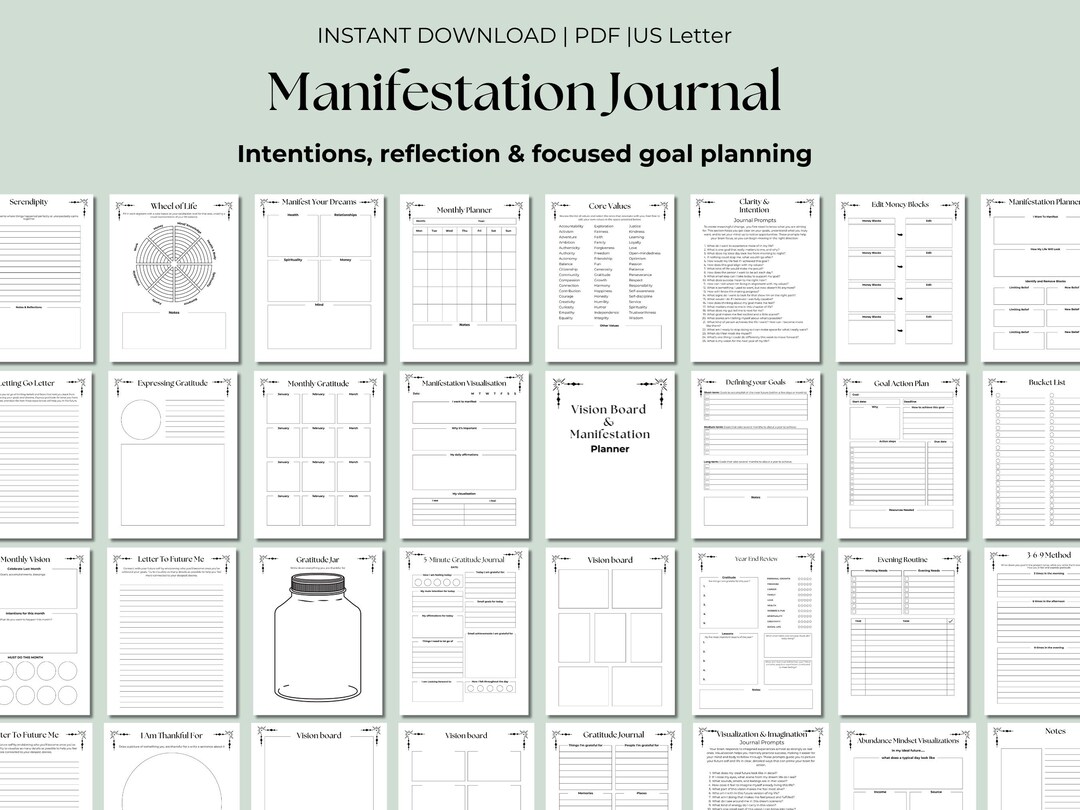 Manefesting Goals Manifestation Journal & Planner: Goal Planning, Intention Setting ...