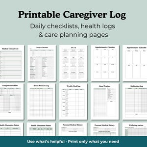 Printable Caregiver Logbook: Daily Task Checklist & Medication Tracker (PDF Download)