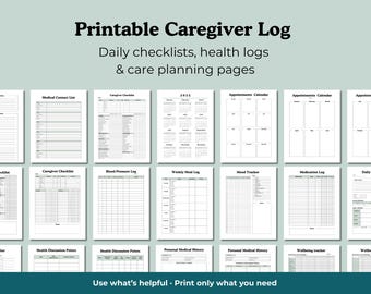 Printable Caregiver Logbook: Daily Task Checklist & Medication Tracker (PDF Download)