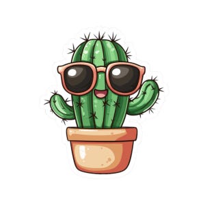 Adesivi cactus, arredamento atmosfera deserto, decalcomanie succulente, regalo per gli amanti delle piante, stile sud-ovest, set di adesivi in vinile