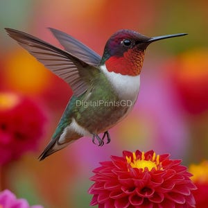 Elegant Hummingbird Art Set of 3 | 4K Fine Art Photography | 3:4 JPG Digital Download | Botanical Wildlife Posters, Bird Art Decor