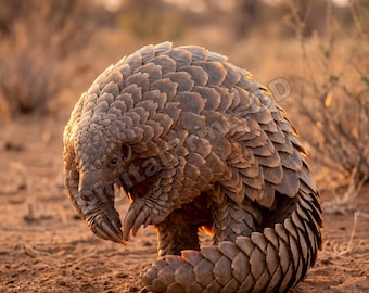Pangolin wall art print set of 5  high resolution digital download wildlife nursery decor forest animal poster,4K Resolution