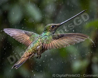 Elegancki zestaw 5 obrazów z kolibrami | Fotografia artystyczna 4K | Pobieranie cyfrowe | Plakaty z motywami botanicznymi i dzikimi zwierzętami, dekoracje artystyczne z ptakami