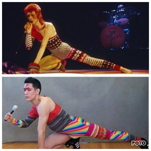 MADE TO ORDER Limited Edition David Bowie Pride Inspired One Shoulder-One Leg Bodysuit Costume for Men image 1