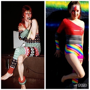 READY TO SHIP David Bowie Pride Inspired One Shoulder-One Leg Bodysuit Costume for women image 1