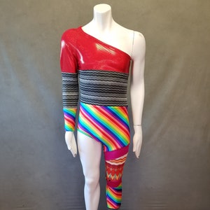 MADE TO ORDER Limited Edition David Bowie Pride Inspired One Shoulder-One Leg Bodysuit Costume for Men image 2