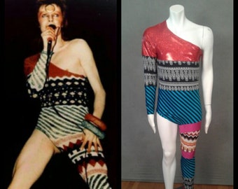 MADE TO ORDER Limited Edition David Bowie Inspired One Shoulder-One Leg Bodysuit Costume for Men