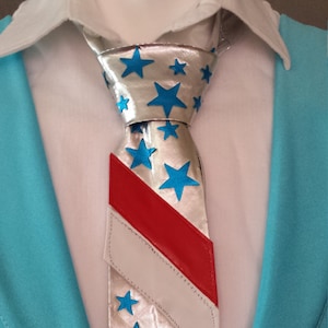 MADE TO ORDER David Bowie / Ziggy Stardust Life on Mars inspired Blue Stars Tie image 2