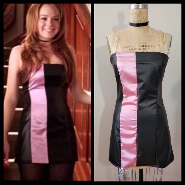 MADE TO ORDER Black and Dusty Pink Party Dress inspired by the Mean Girls Movie