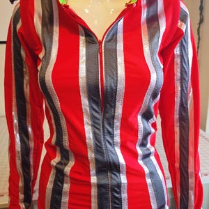 Handmade David Bowie Ziggy Stardust Costume: Striped Lycra Suit image 4