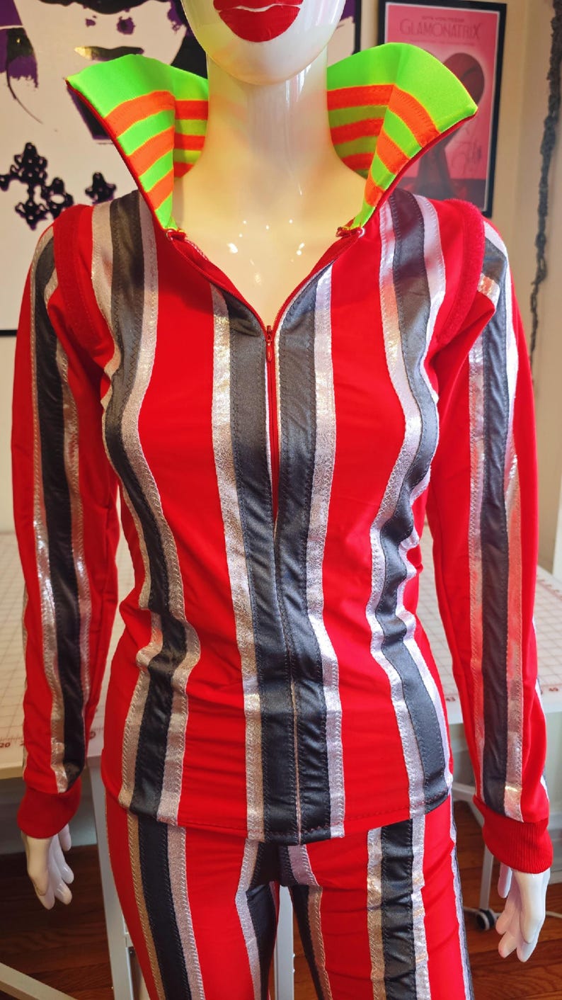Handmade David Bowie Ziggy Stardust Costume: Striped Lycra Suit image 4