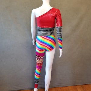 READY TO SHIP David Bowie Pride Inspired One Shoulder-One Leg Bodysuit Costume for women image 4