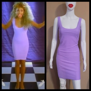 MADE TO ORDER Whitney Houston 'I wanna dance with somebody' lilac inspired dress image 1