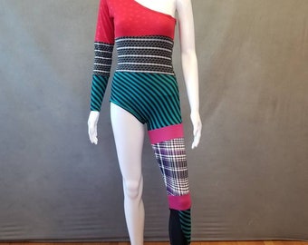 READY TO SHIP Limited Edition David Bowie Inspired One Shoulder-One Leg Bodysuit Costume - Size xs