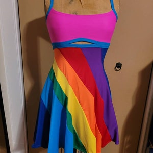 MADE TO ORDER 13 going on 30 Inspired Rainbow-Colored Dress image 2