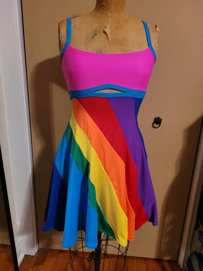 MADE TO ORDER 13 going on 30 Inspired Rainbow-Colored Dress image 2