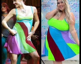 MADE TO ORDER +Plus Size+  "13 going on 30" Inspired Multi-Colored Dress - a more affordable alternative to my original one. 5 star reviews!
