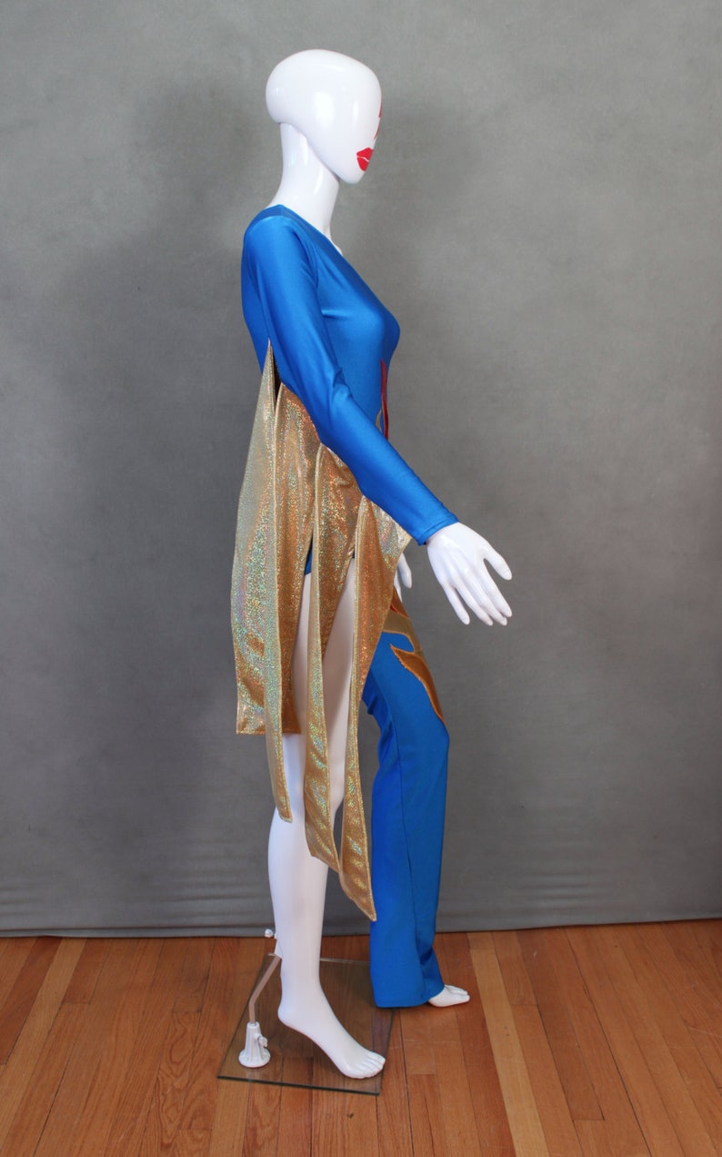 MADE TO ORDER Limited Edition David Bowie/ Ziggy Stardust Inspired One Shoulder-One Leg Bodysuit Flame Costume image 5