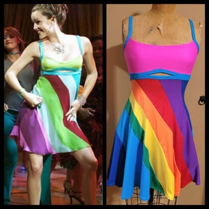 MADE TO ORDER 13 going on 30 Inspired Rainbow-Colored Dress image 1