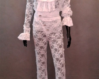 MADE TO ORDER  All White Lace Costume for Women