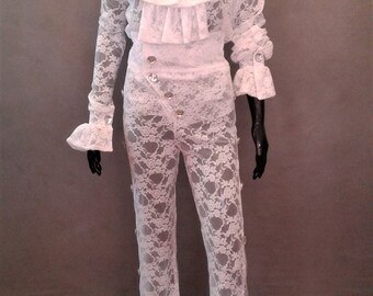 MADE TO ORDER  All White Lace Costume for Women