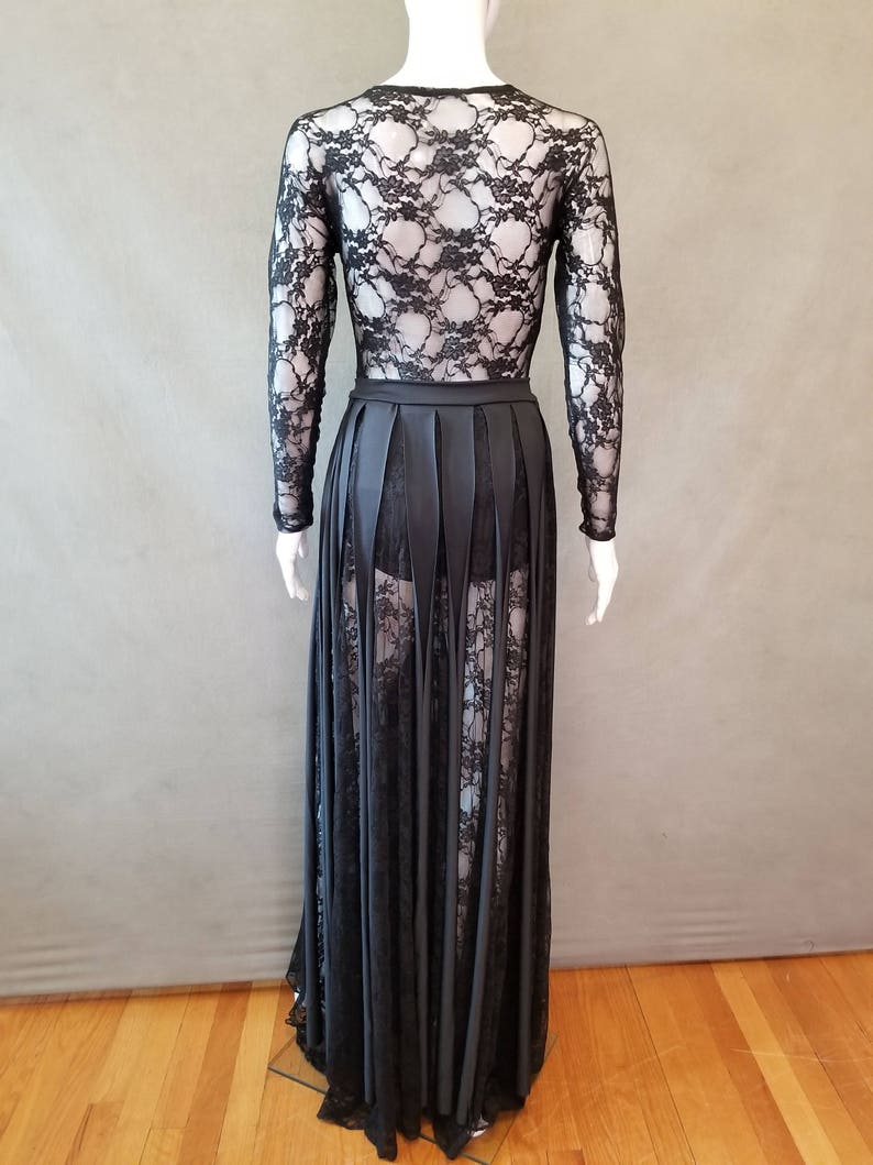 MADE TO ORDER Jennifer Lopez Inspired Black Lace Inspired Dress with Matching Brief image 5