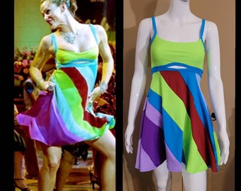 MADE TO ORDER Jenna Rink "13 going on 30" Inspired Multi-Colored Dress  - a more affordable alternative to my original one. 5 star reviews!