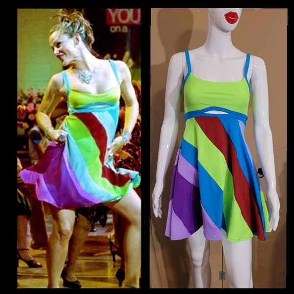 HECHO POR PEDIDO Vestido multicolor inspirado en Jenna Rink "13 going on 30" - una alternativa más asequible a mi original. Reseñas de 5 estrellas!