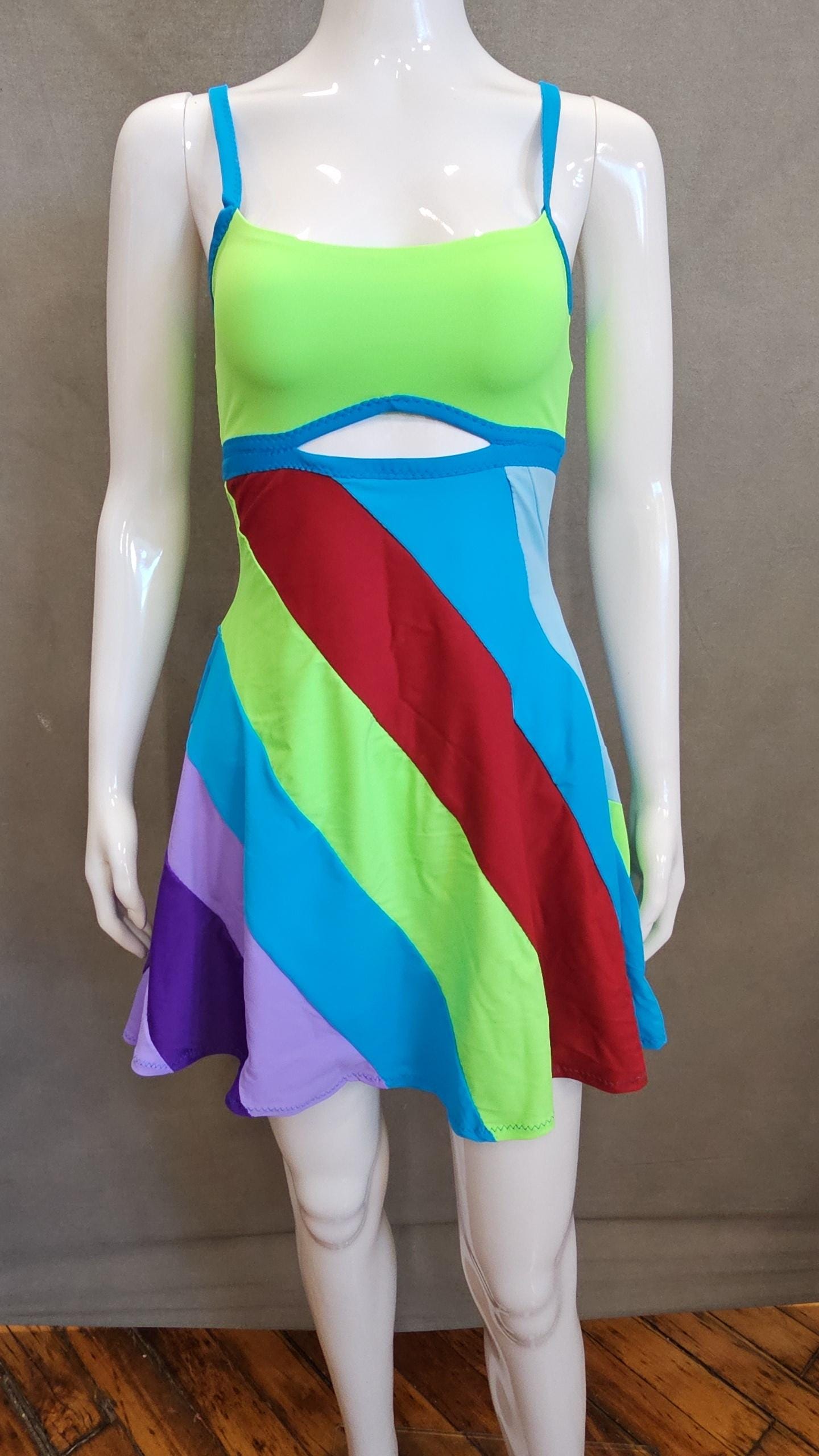 Made to Order Multi-Colored Dress: 13 Going on 30 Inspired Made to Order Multi-Colored Dress: 13 Going on 30 Inspired