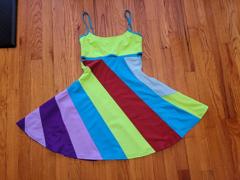 MADE TO ORDER Jenna Rink 13 going on 30 Inspired Multi-Colored Dress a more affordable alternative to my original one. 5 star reviews image 2