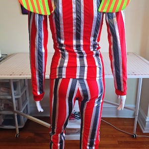 Handmade David Bowie Ziggy Stardust Costume: Striped Lycra Suit image 2